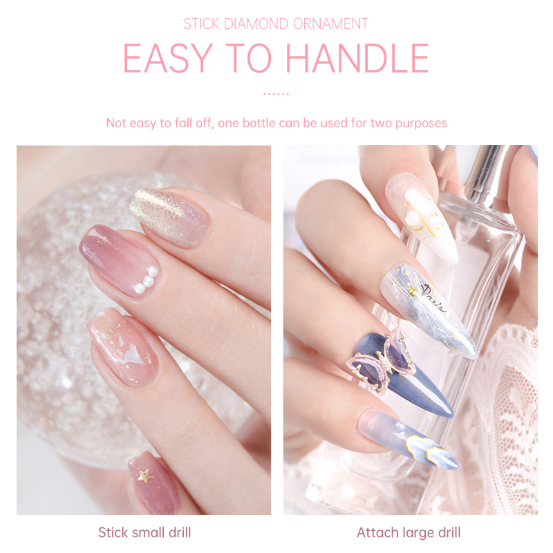 Ranliy✨Hũ 10g Keo Dán Phụ Kiện Trang Trí Móng Tay Tiện Dụng