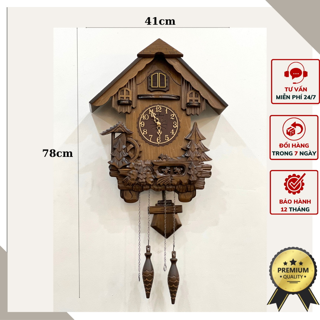 Đồng hồ treo tường chim cúc cu phong cách tân cổ điển DHCTT11