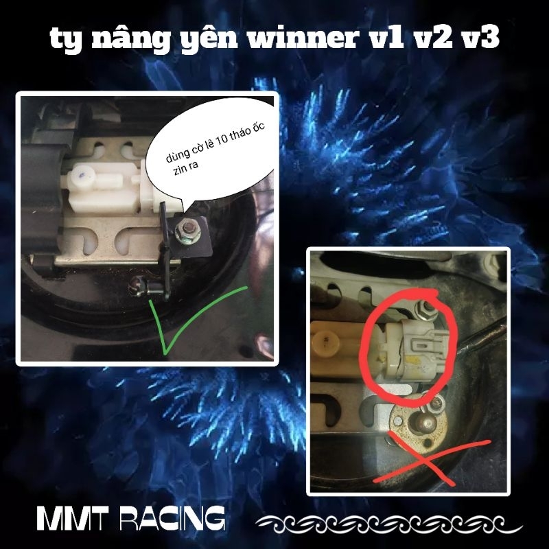 Ty nâng yên winner x v2,v3 và rs-x 150 lắp như zin không chế cháo.