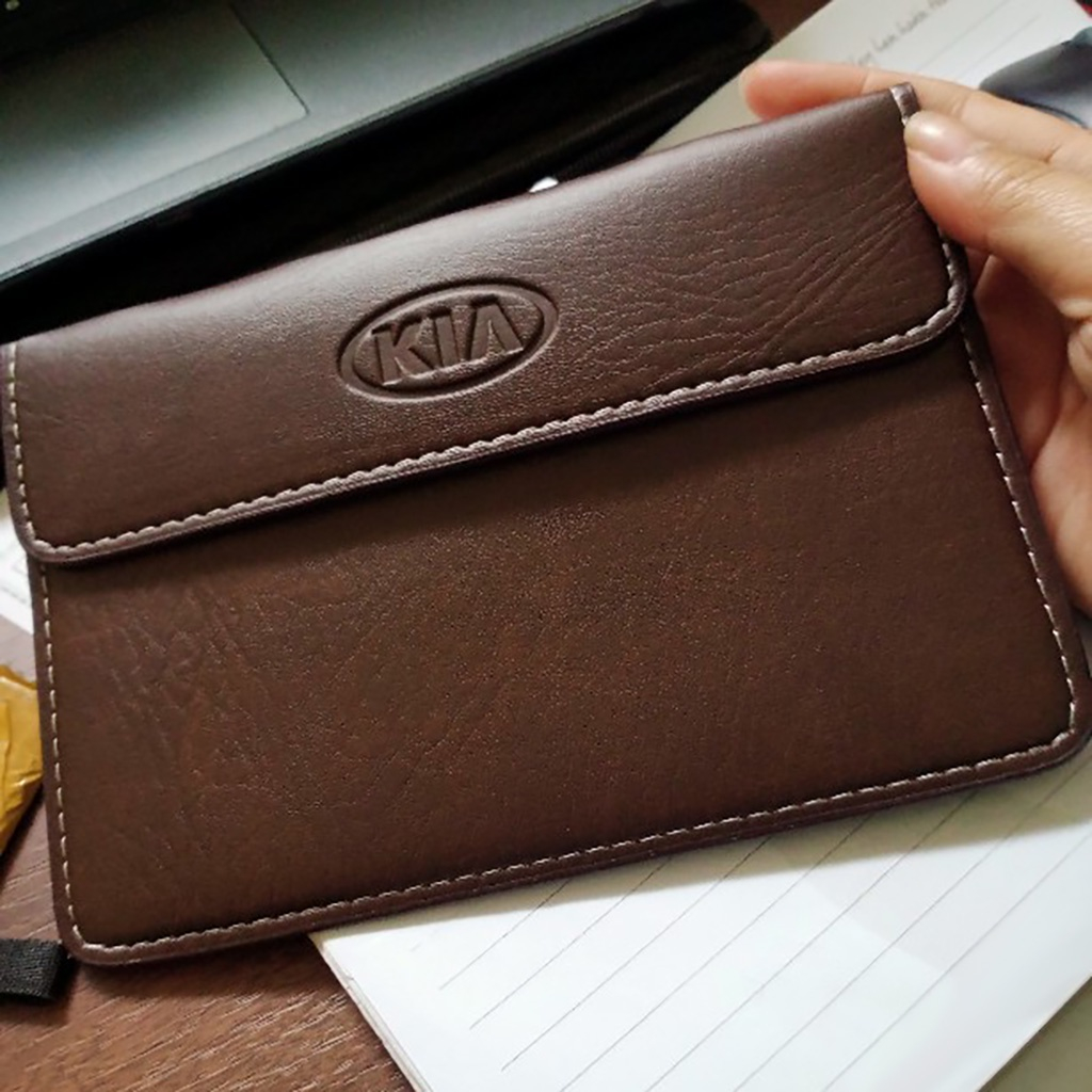 Ví Da Đựng Giấy Tờ Xe Ô Tô, Túi Đựng Giấy Tờ Xe Hơi Dập Logo Các Hãng Cao Cấp Chevrolet, Ford, Hyundai, Honda, Kia, Khôn