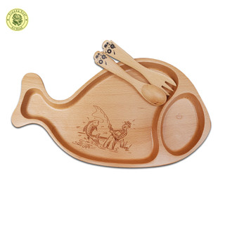 Khay Ăn Cho Bé Hình Con Cá Bằng Gỗ Beech - Đồ Gỗ Nhà Bếp Thương Hiệu Trường Sơn