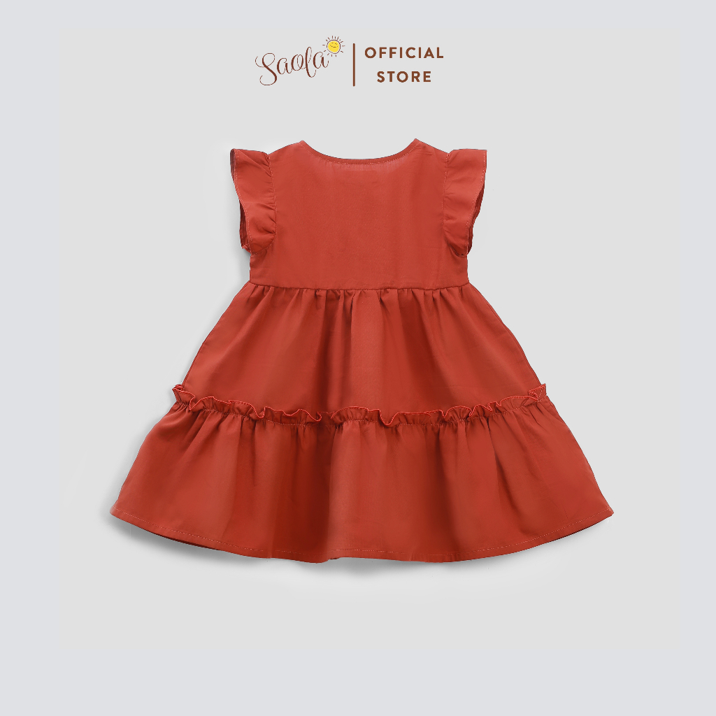 Váy Noel Cho Bé Gái Thiết Kế Vintage Tùng Xòe Nhún Xinh Xắn - LINDA DRESS - DRC045 - SAOLA KIDS CLOTHING