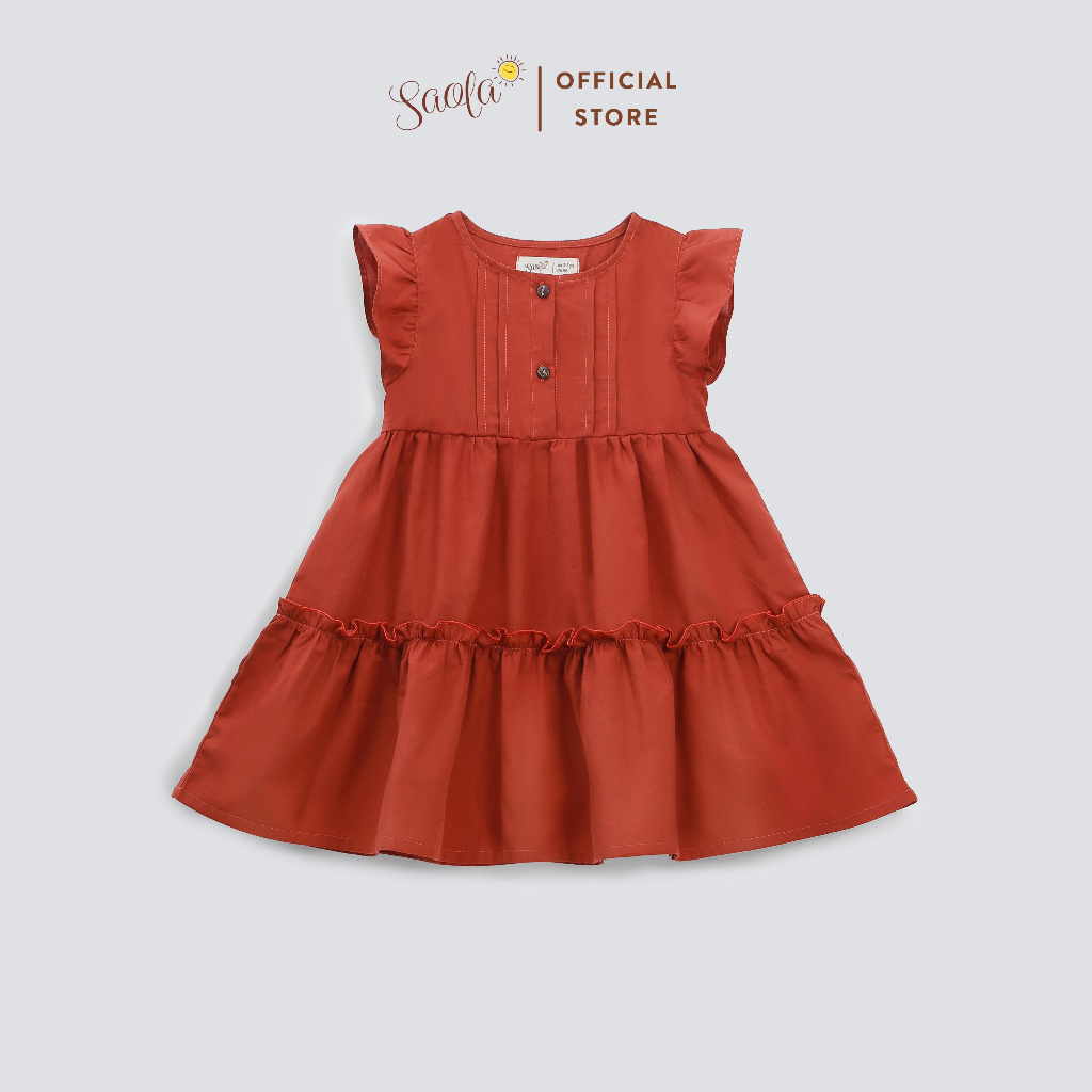 Váy Noel Cho Bé Gái Thiết Kế Vintage Tùng Xòe Nhún Xinh Xắn - LINDA DRESS - DRC045 - SAOLA KIDS CLOTHING