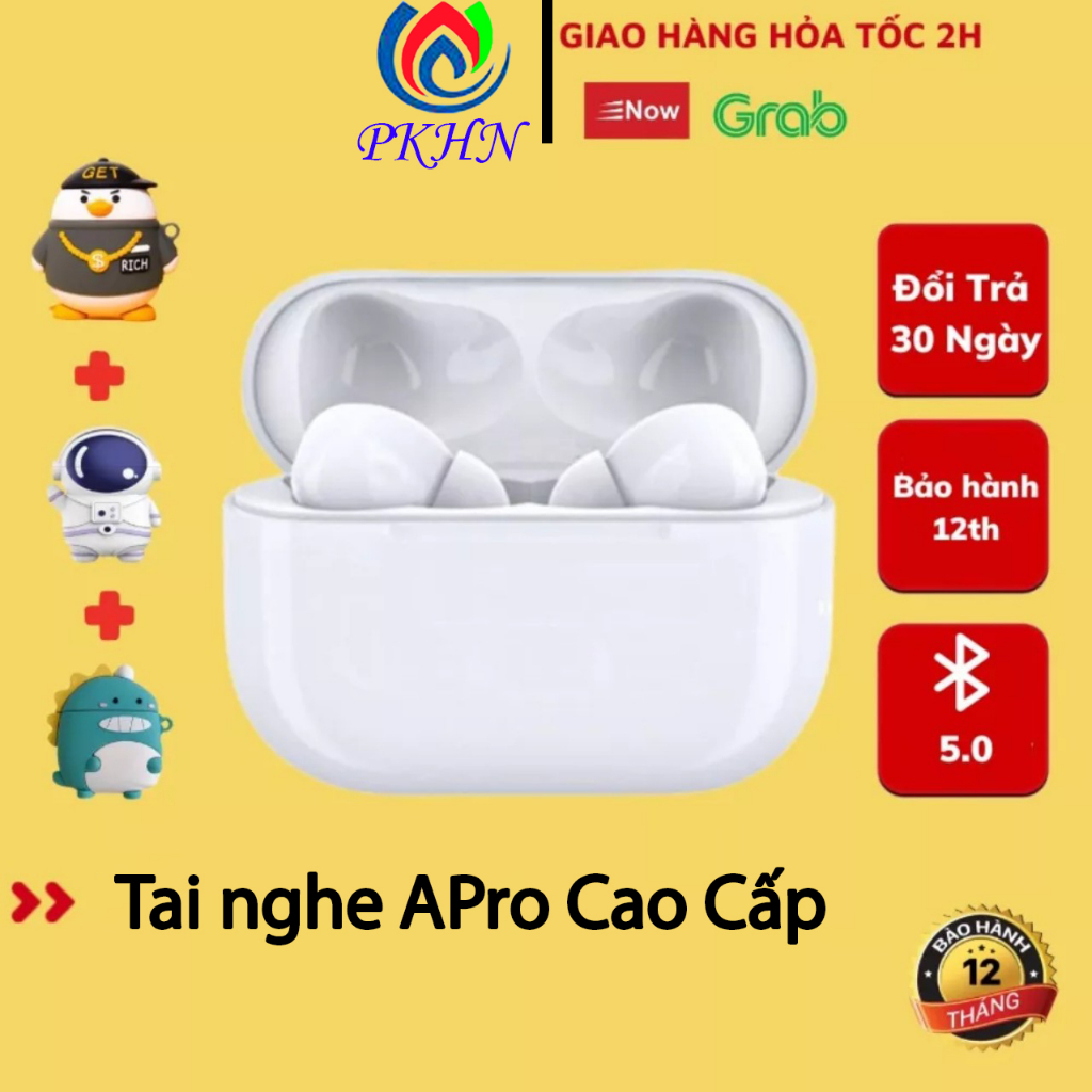 Tai Nghe Bluetooth APro Không Dây Cao Cấp- Full Chức Năng- Định Vị- Đổi Tên- Pin Trâu- Chính Hãng PKHN