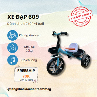 Xe đạp ba bánh khung kim loại cho bé mã 609