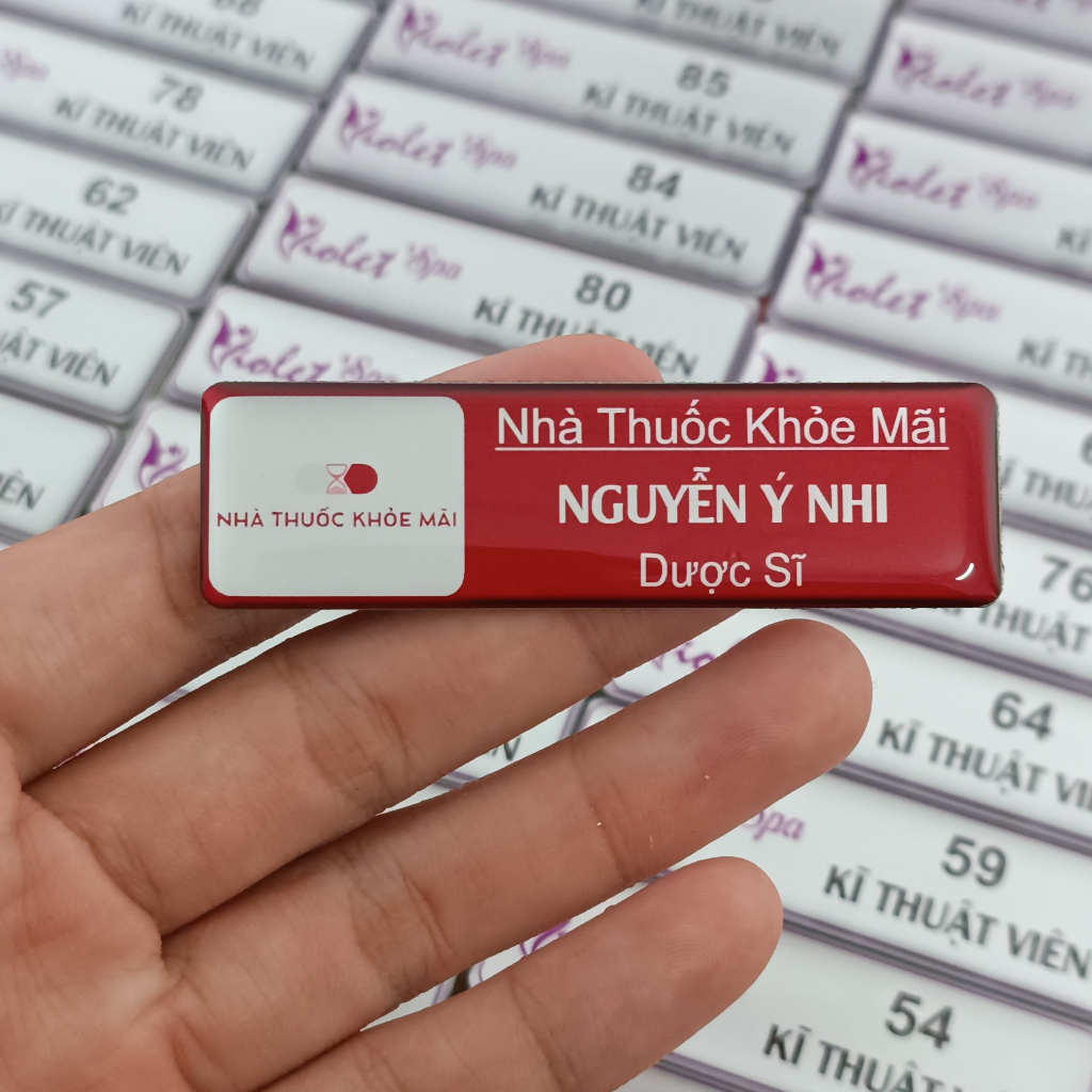 THẺ TÊN CÀI ÁO NHÀ THUỐC DÀNH CHO DƯỢC SĨ  IN THEO YÊU CẦU