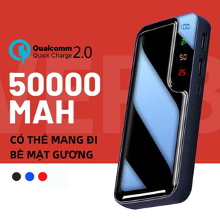 sạc dự phòng 50000mAh Power Bank Màn hình gương Màn hình kỹ thuật số Di động Power Bank Pin ngoài