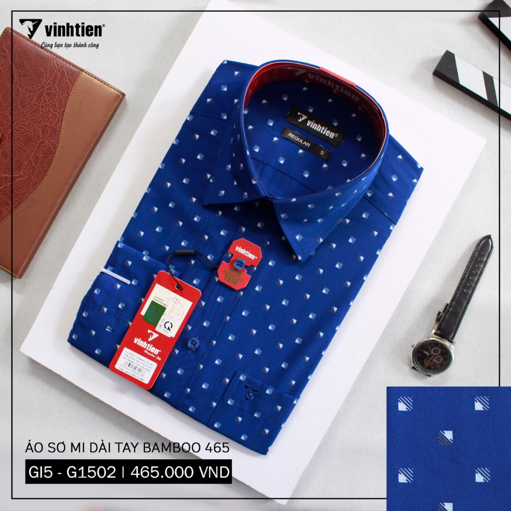 Áo Sơ Mi Dài Tay Họa Tiết Bamboo Regular Fit 465 Vĩnh Tiến - Nhiều Màu