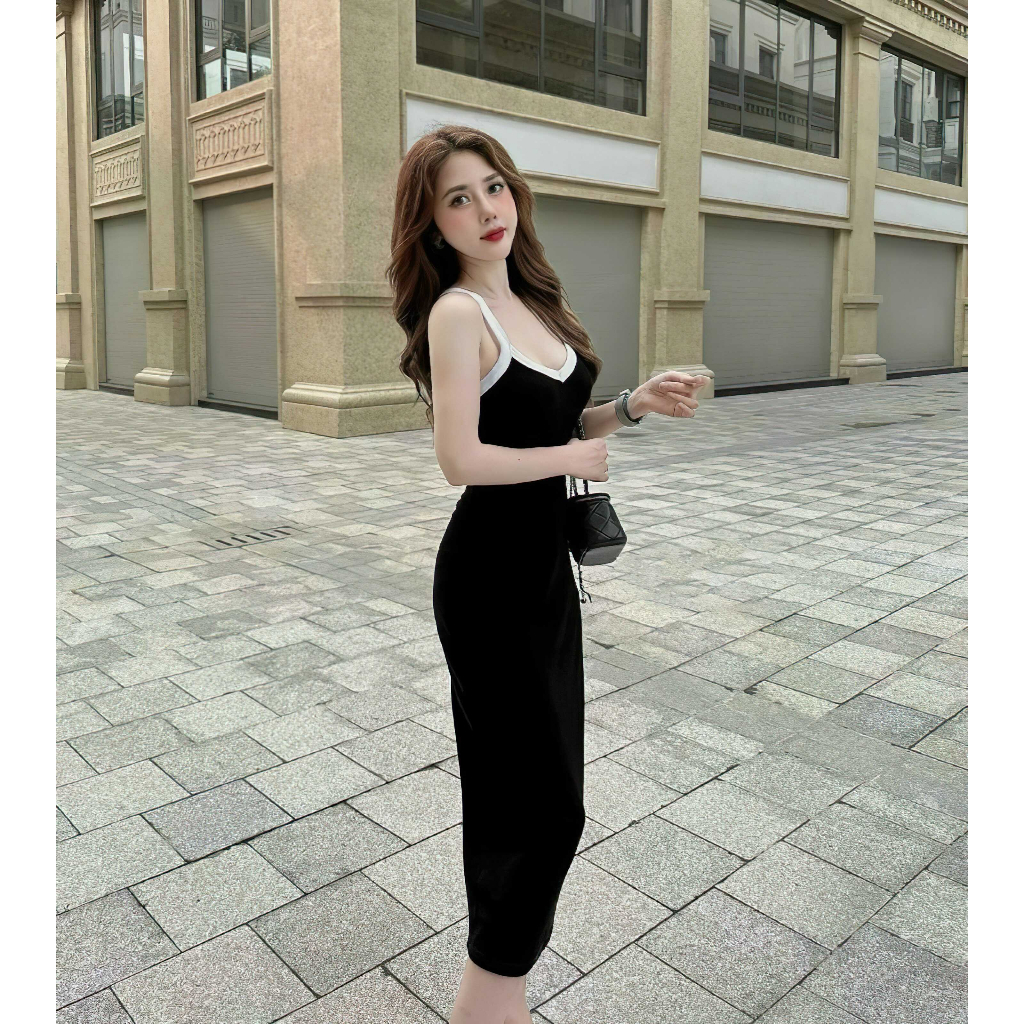 Đầm Body 2 Dây kèm mút ngực, chất thun gân co giãn thoải mái, Freesize 40-60kg | BigBuy360 - bigbuy360.vn