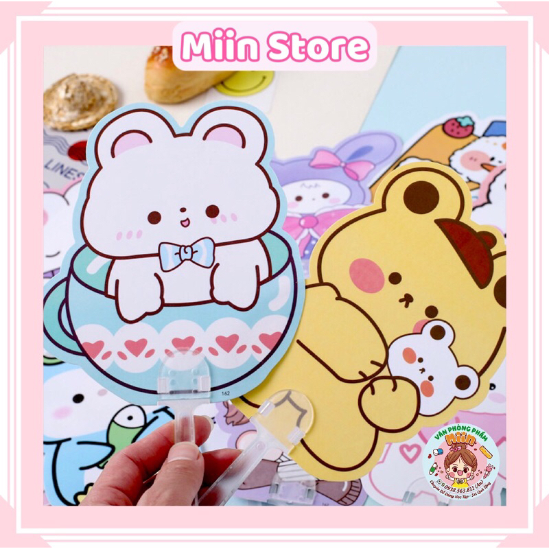 Quạt Nhựa Cầm Tay Hình Động Vật Đáng Yêu Cho Học Sinh