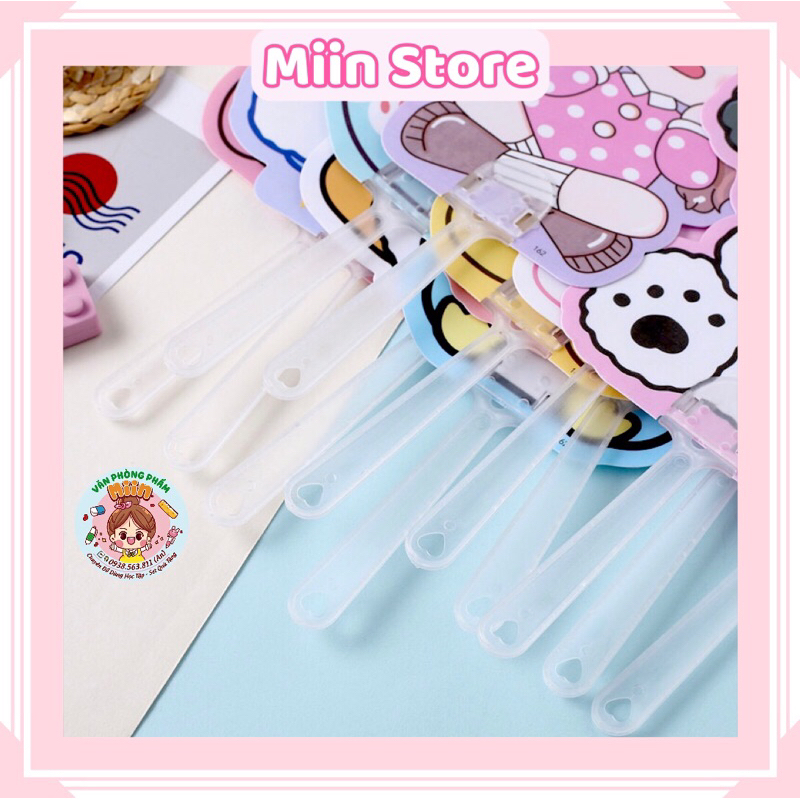 Quạt Nhựa Cầm Tay Hình Động Vật Đáng Yêu Cho Học Sinh