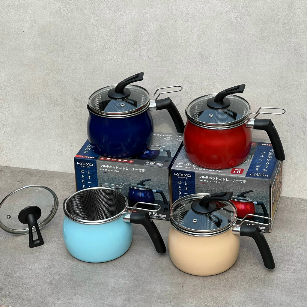Nồi chiên ngập dầu Kaiyo kèm rổ chiên inox, vung tự đứng, đường kính 15cm, Hàng Nhật chính hãng