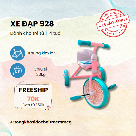 Xe đạp 3 bánh siêu yêu cho bé mã 928