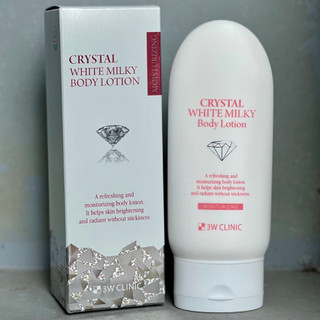 (CHÍNH HÃNG) Kem dưỡng thể trắng da nâng tone Body Crystal White Milk Lotion 3W Clinic Hàn Quốc 150g