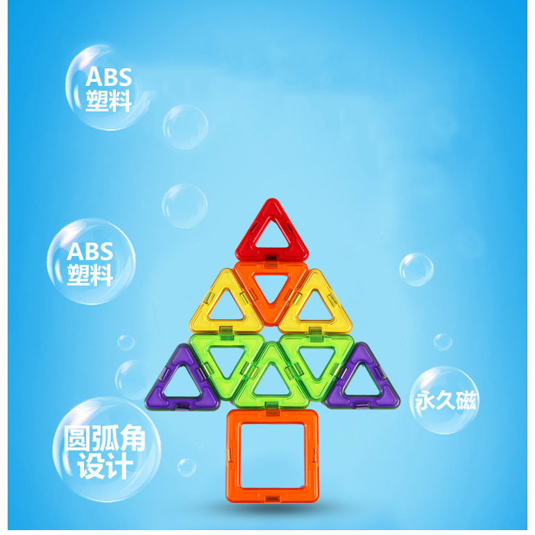 Đồ chơi nam châm xếp hình vuông và tam giác cho bé giúp bé thông minh hơn tăng khả năng sáng tạo