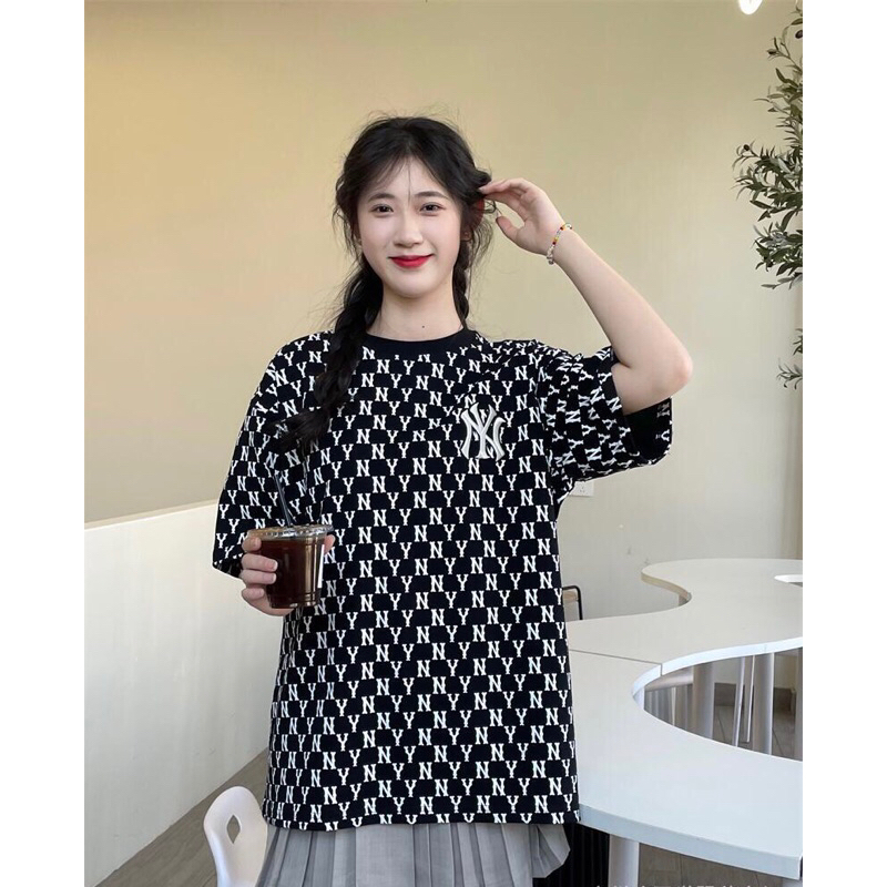 Áo thun mlb form unisex form rộng thoải mái, áo phông nam nữ full tag, túi, chất cotton siêu đẹp