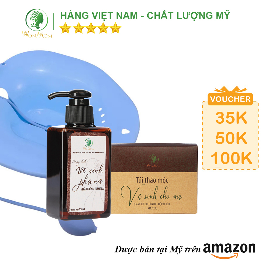[ Giảm 35K - Đơn 339K ] Bộ trẻ hóa cửa mình chuyên sâu Wonmom (1 Chậu xông + 1 Dung dịch vệ sinh + 1 Hộp xông cửa mình)