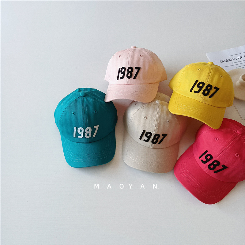 Mũ lưỡi trai thêu số 1987 thể thao hàng Quảng Châu siêu đẹp cho bé 3-8 tuổi