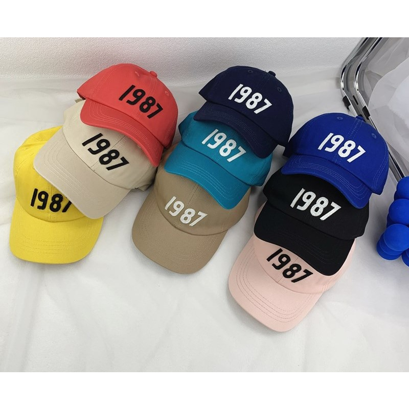 Mũ lưỡi trai thêu số 1987 thể thao hàng Quảng Châu siêu đẹp cho bé 3-8 tuổi