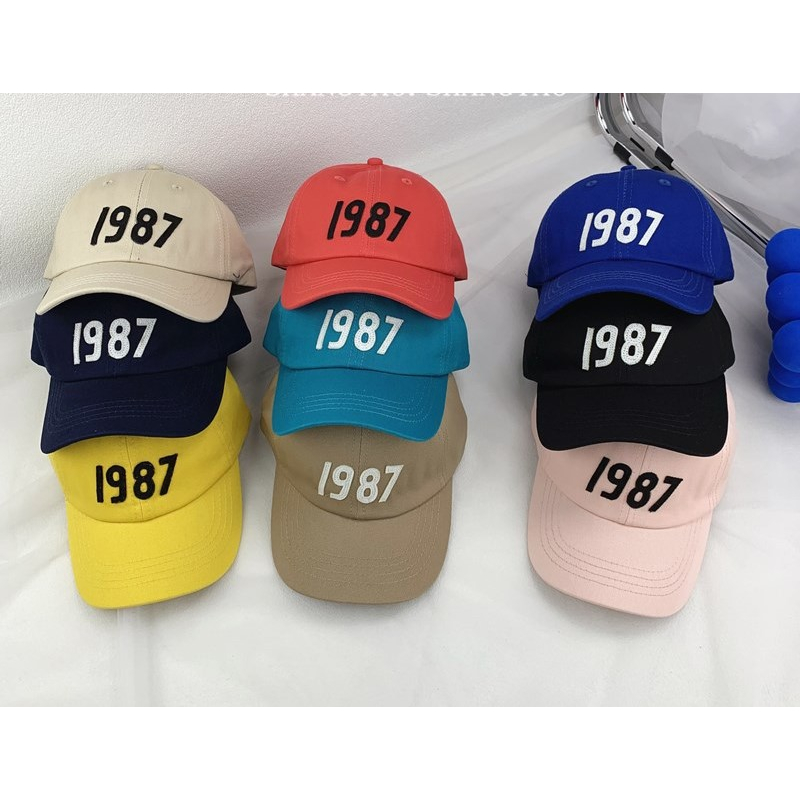 Mũ lưỡi trai thêu số 1987 thể thao hàng Quảng Châu siêu đẹp cho bé 3-8 tuổi