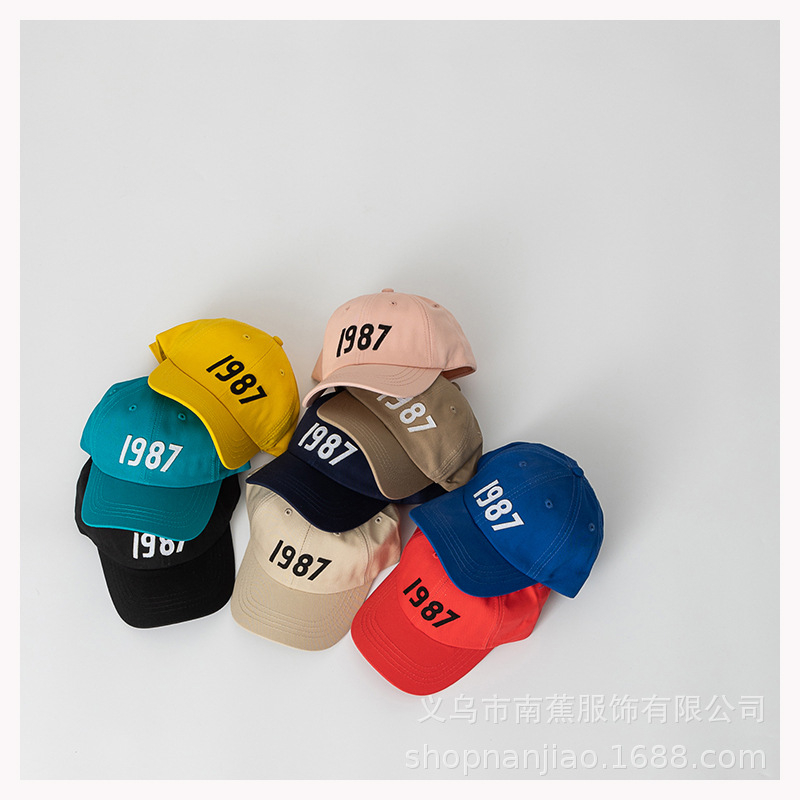Mũ lưỡi trai thêu số 1987 thể thao hàng Quảng Châu siêu đẹp cho bé 3-8 tuổi