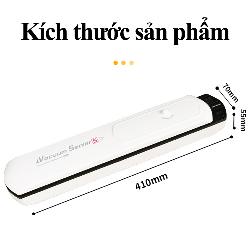 Máy Hút Chân Không Thực Phẩm Gia Đình Vacuum Sealer S Không Kén Túi Cao Cấp Máy Hàn Miệng Túi Mini Cầm Tay Lực Hút Mạnh