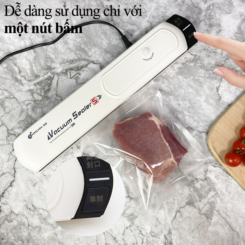 Máy Hút Chân Không Thực Phẩm Gia Đình Vacuum Sealer S Không Kén Túi Cao Cấp Máy Hàn Miệng Túi Mini Cầm Tay Lực Hút Mạnh