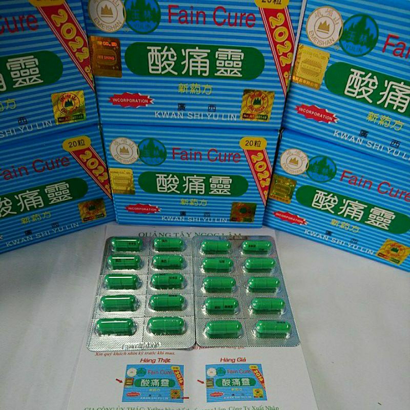 Toan Thống Linh Đài Loan. Tem Vuông. Hỗ trợ đau nhức xương khớp. Hộp Vĩ 20 viên.