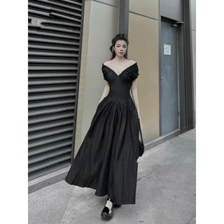 Đầm maxi dài jean trể vai