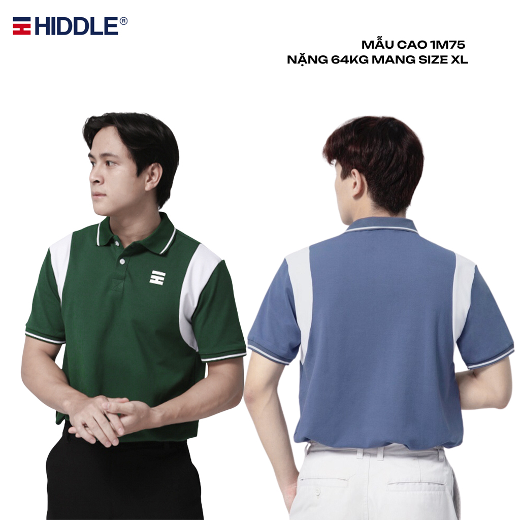 Áo polo nam cao cấp HIDDLE vải cotton cá sấu co giãn 4 chiều tay phối màu trẻ trung | H05-T1