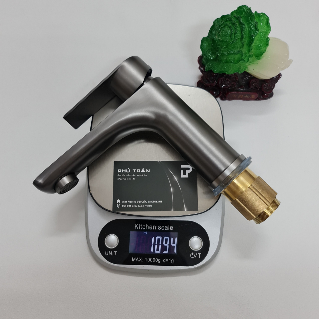 Vòi lavabo nóng lạnh mạ xám Titan