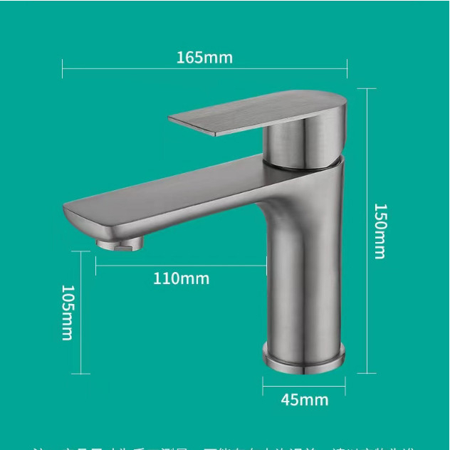 Vòi lavabo nóng lạnh mạ xám Titan