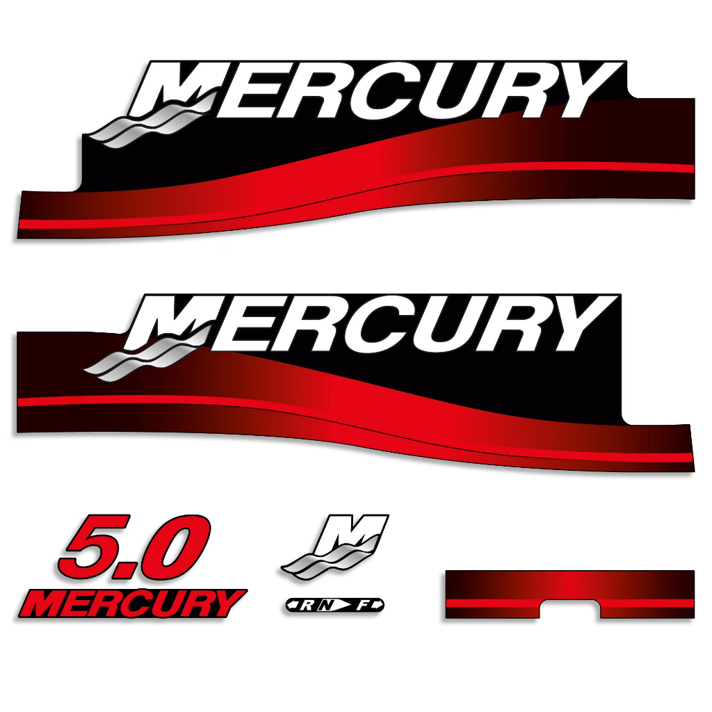 [ Bộ Đề Can Chữ-Số] Dán Đầu Máy Mercury 5HP-2Thì,Đề Can Dán Đẹp-Sắc Nét Có 3 Mẫu Lựa Chọn-BOAT STORE