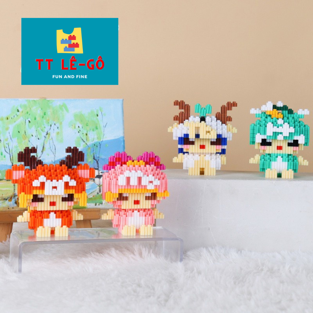 Đồ chơi Lắp ráp 12 con giáp,12 cung hoàng đạo mini, mô hình đồ chơi lắp ghép đáng yêu 3D
