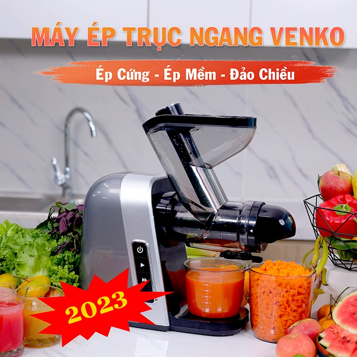 Máy Ép Chậm Trái Cây Hoa Quả VENKO Xuất Xứ Nhật Bản - Công Suất Mạnh Giữ Nguyên 98% Dưỡng Chất Vitamin