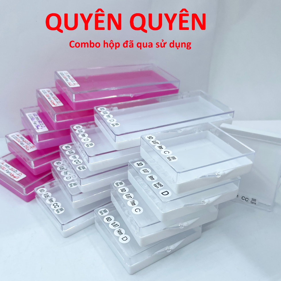 Hộp nhựa Fan mi (combo 5 khay ) đã qua sử dụng _ Dụng cụ nối mi _ QUYÊN QUYÊN