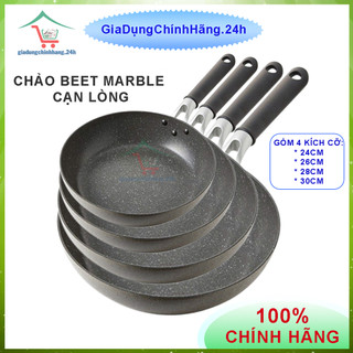🌺chảo chống dính lòng cạn locknlock beet marble frypan - size 24cm, 26cm, 28cm, 30cm - hàng chính hãng
