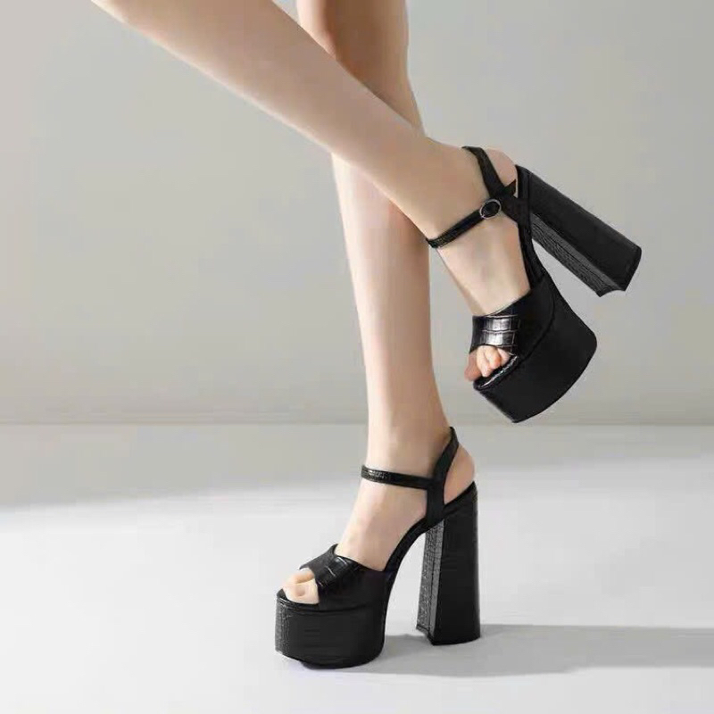 giày dép nữ cao gót 14P hàng QC sang chảnh quý phái Full 2 màu đen ,kem trắng size 35-39