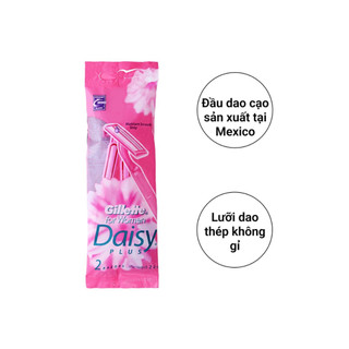 Dao Cạo Nữ Gillette Daisy Daisy Plus Razors with Moisture-Smooth Strip (Gói 2 Cây)