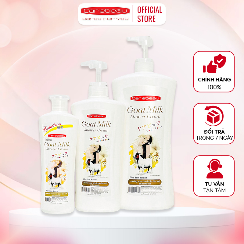 Sữa tắm tinh chất sữa dê Carebeau Goat Milk Body Shower Cream màu trắng 1000g