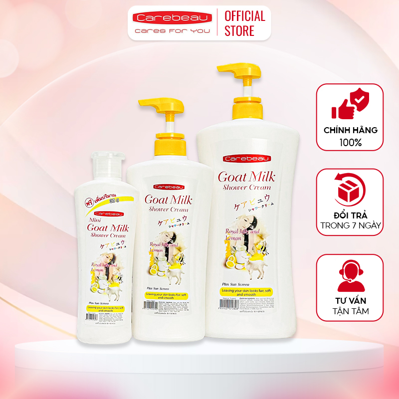 Sữa tắm tinh chất sữa dê Carebeau Goat Milk Body Shower Cream màu vàng 1000g