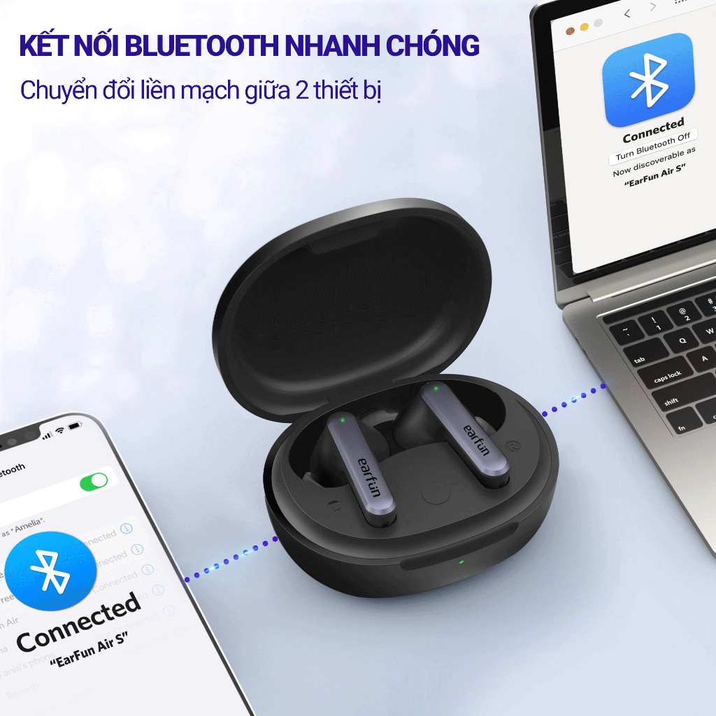 Tai nghe True Wireless EarFun Air S chống ồn ANC Bluetooth 5.2 chế độ Game mode