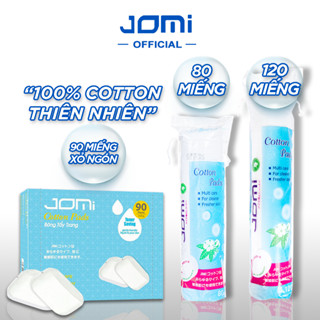 Bông tẩy trang Jomi Nhật Bản 100% cotton, tiết kiệm dung dịch 80 miếng 120 miếng NPP Jomi Official