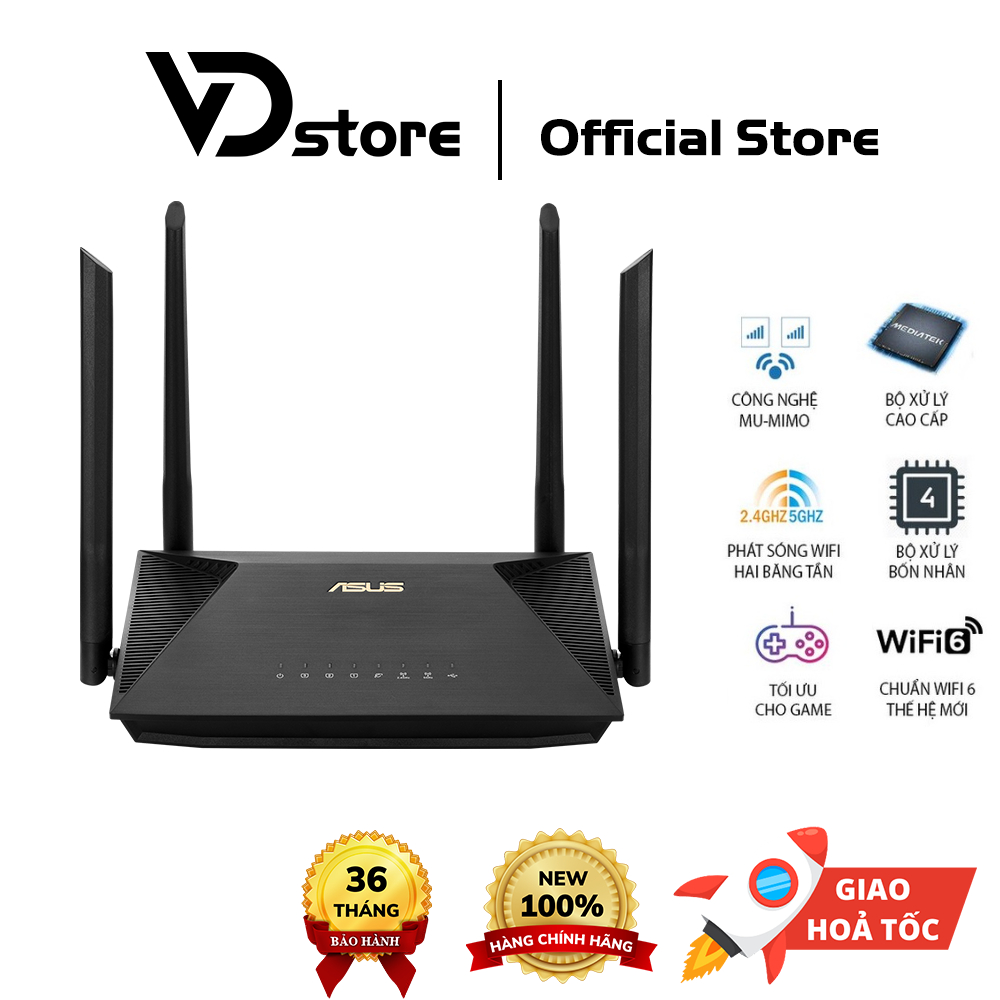 ROUTER WIFI ASUS RT-AX53U AX1800 DUAL BAND WIFI 6 MU-MIMO WIFI AIMESH