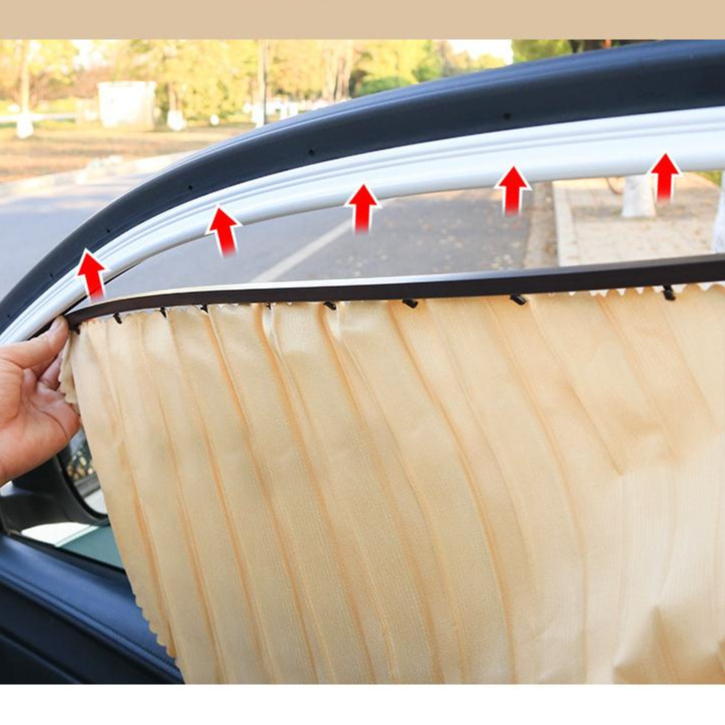 Rèm che nắng bằng vải cao cấp trên xe hơi Ô tô - Rèm che nắng của phụ xe hơi Ô tô - Rèm che nắng sang trọng.