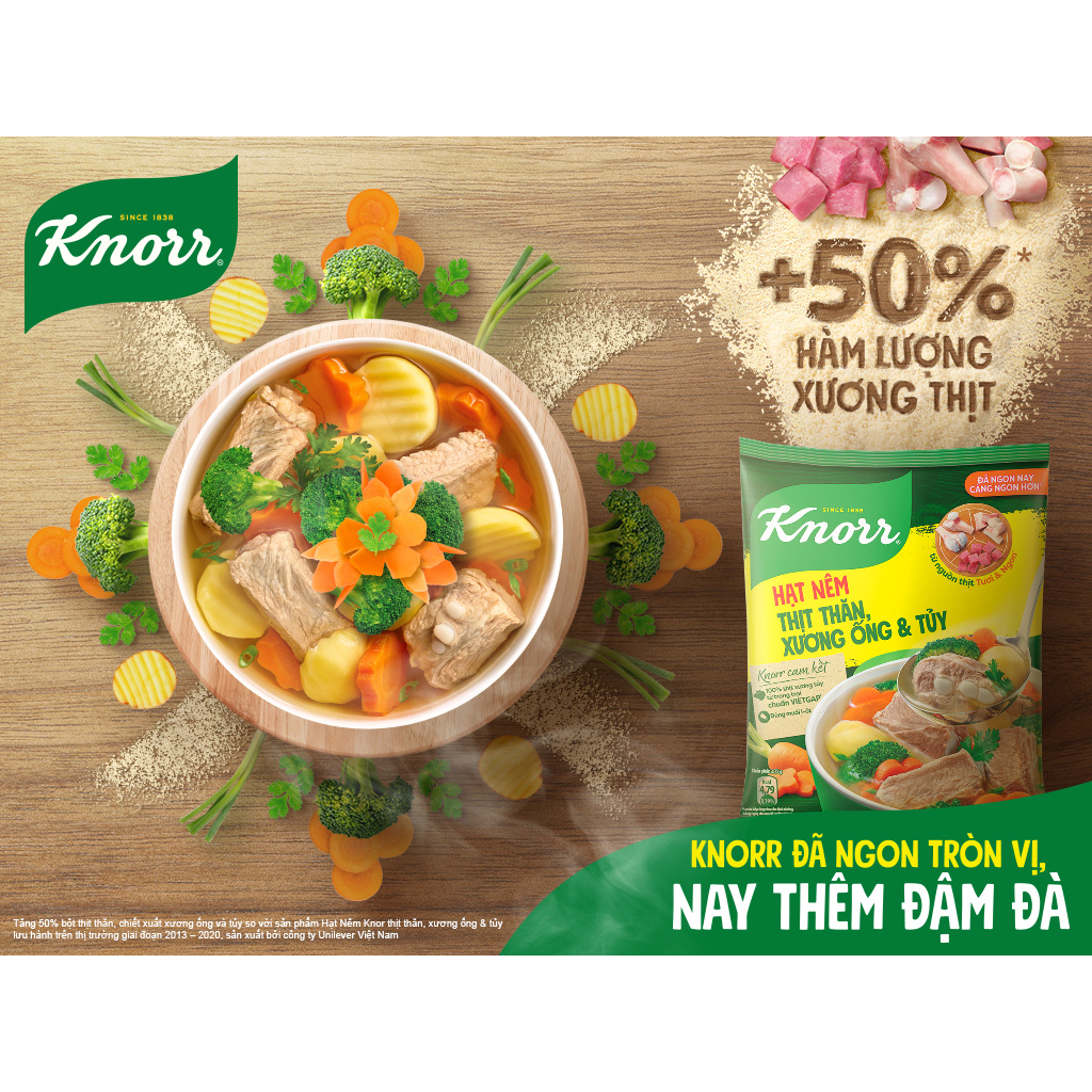Hạt nêm Knorr thịt thăn xương ống và tuỷ 170Gr/400Gr/900Gr/1.8Kg