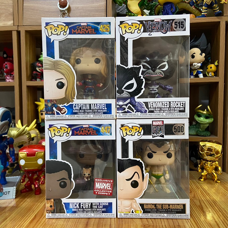 Mô hình Funko Marvel - Captain / Venom Rocket / Nick Fury MCC / Namor