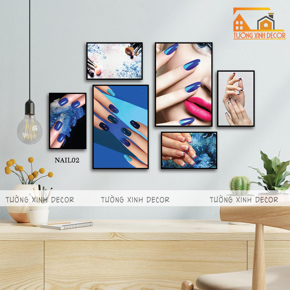 BỘ 6 TRANH NAIL MAKEUP - Trang trí SPA -Nail