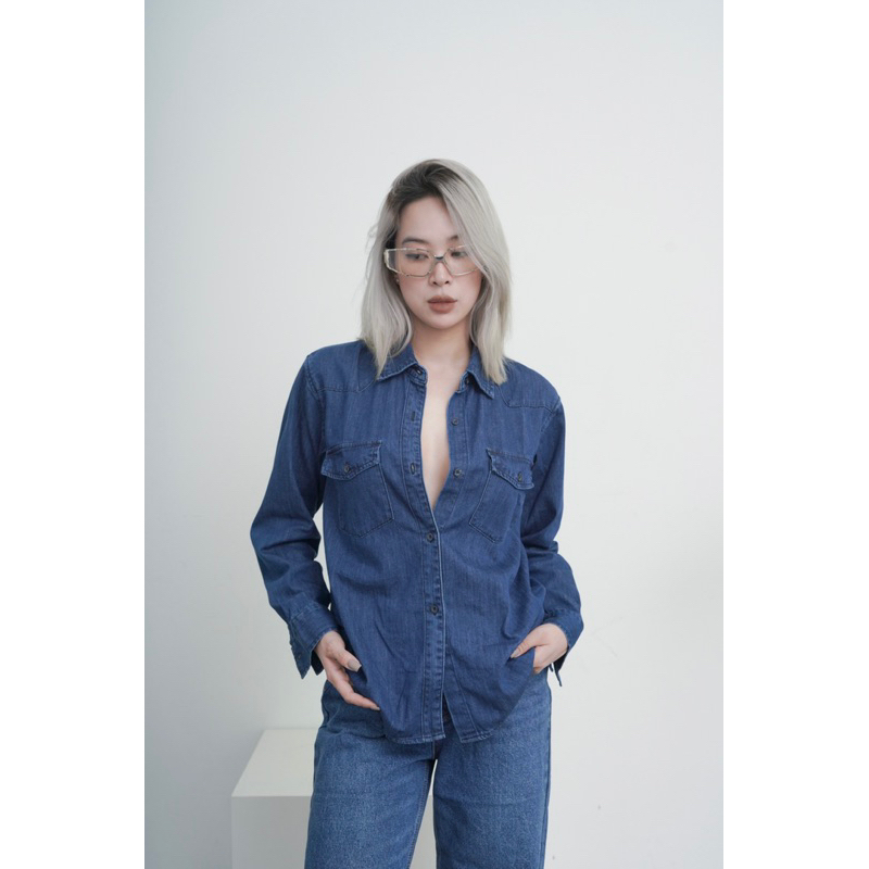SM019 Sơmi denim tay dài