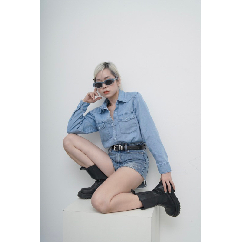 SM019 Sơmi denim tay dài